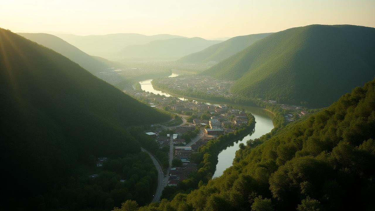 Map of Morgantown, WV, showing the general location of Germaine J Thomas workshop.