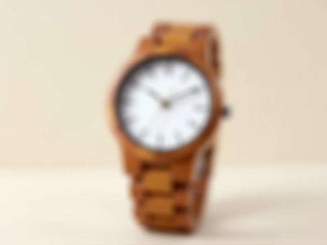 Germaine J Thomas Sandalwood Classic watch, featuring warm sandalwood and a clean, traditional dial.